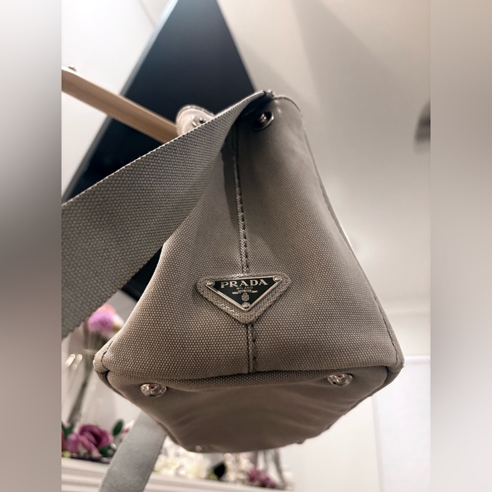 SOLD — Prada Canapa Tote Bag B2642B Canvas 2Way Shoulder Bag • Japan • EUC - Picture 14 of 16